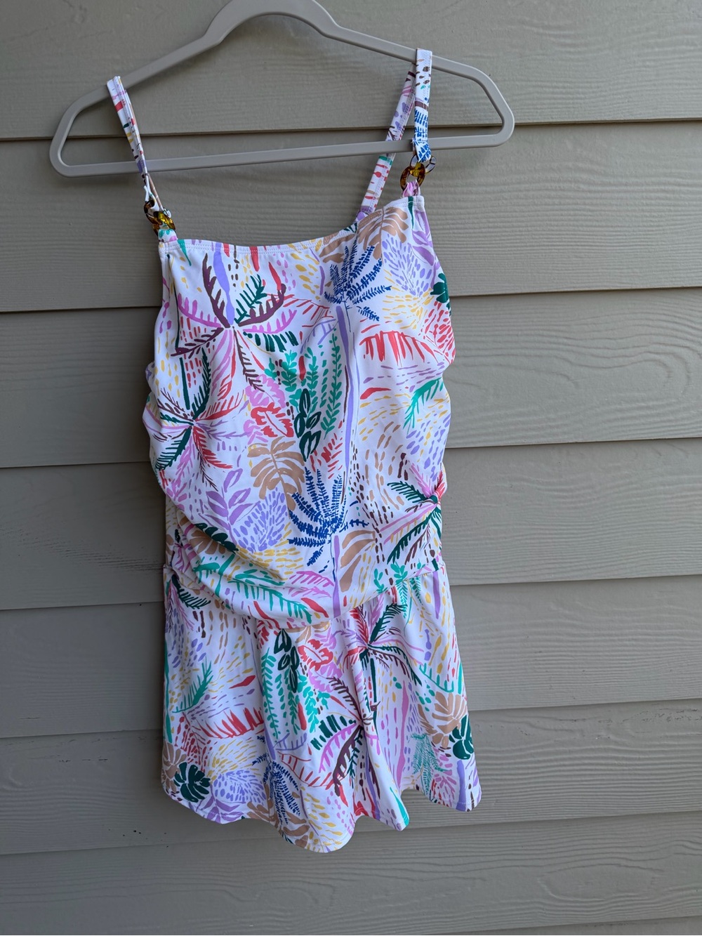 Susan Graver Multicolor Tropical Print Romper